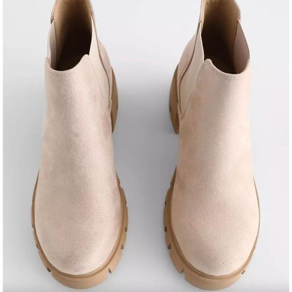 $75 NEW Soda Pioneer WHEAT Chunky Heel Bootie Boots Size 8.5 - Picture 8 of 8